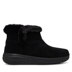 Śniegowce Skechers. Czarne śniegowce damskie Skechers, bez zapięcia. Za 429.99 zł.