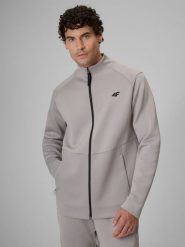 4F Bluza treningowa regular bez kaptura męska - szara S. Szare bluzy męskie 4F, l, bez wzorów, bez kaptura, na fitness i siłownię. Za 199.99 zł.
