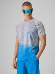 4F Koszulka do biegania szybkoschnąca męska - szara XL. Szare t-shirty męskie 4F, m, bez wzorów, z dzianiny, bez kołnierzyka, bez ramiączek. Za 129.99 zł.