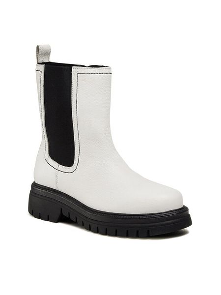 Lasocki Botki WI23-TX76-02 Biały. Białe botki damskie Lasocki, bez wzorów, ze skóry, bez obcasa, na płaskiej podeszwie, bez zapięcia. Za 279.99 zł.