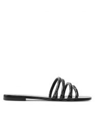 Giuseppe Zanotti Klapki E200003 Czarny. Czarne klapki damskie Giuseppe Zanotti, bez wzorów, z tworzywa sztucznego, bez obcasa, bez zapięcia. Za 1,769.00 zł.