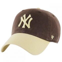 Czapka z daszkiem do turystyki Brand 47 MLB New York Yankees brązowa. Brązowe czapki damskie 47 Brand, bez wzorów. Za 149.00 zł.