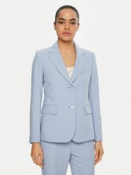 Weekend Max Mara Marynarka Uva 2515041041 Błękitny Slim Fit. Niebieskie marynarki i żakiety damskie Weekend Max Mara, bez wzorów, z syntetyku, bez kołnierzyka, bez ramiączek. Za 949.99 zł.