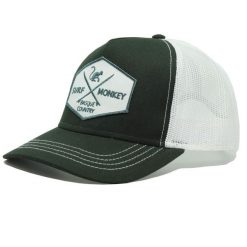 Czapka Trucker - 5 Paneli / Dorosły / Jeden Rozmiar (Zielony/Biały). Zielone czapki damskie SURF MONKEY, bez wzorów, sportowe. Za 159.95 zł.