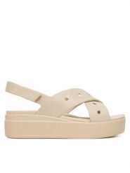 Crocs Sandały Brooklyn 4U Cross Strap Sandal 212254 Beżowy. Brązowe sandały damskie Crocs, bez wzorów, z tworzywa sztucznego, bez obcasa, na koturnie, bez zapięcia. Za 249.99 zł.