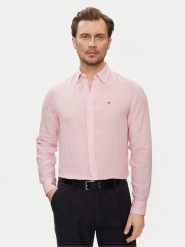Tommy Hilfiger Koszula MW0MW34602 Różowy Regular Fit. Czerwone koszule męskie Tommy Hilfiger, m, bez wzorów, ze lnu, bez kołnierzyka, bez ramiączek. Za 269.99 zł.