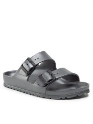 Birkenstock Klapki Arizona 1001498 Szary. Szare klapki damskie Birkenstock, bez wzorów, ze skóry, bez obcasa, bez zapięcia. Za 199.99 zł.