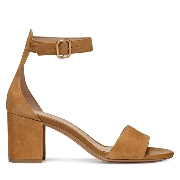 Sandały Geox. Brązowe sandały damskie Geox, bez wzorów, bez obcasa, na słupku, bez zapięcia. Za 279.99 zł.