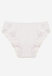 Białe Bawełniane Majtki Figi z Koronką Mergea. Białe majtki damskie Born2be, z bawełny. Za 4.99 zł.