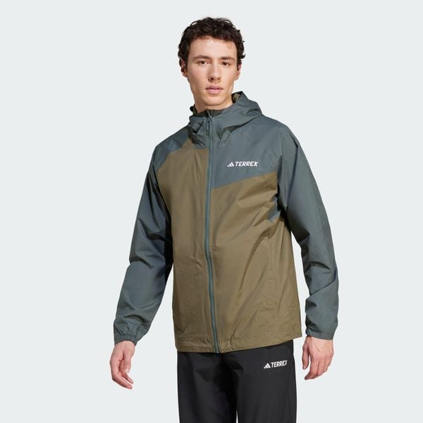 Kurtka Terrex Multi 2L RAIN.RDY. Brązowe kurtki męskie Adidas, l, bez wzorów, z materiału, sportowe, bez kaptura. W wyprzedaży za 469.20 zł.