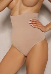 Beżowa Bielizna modelująca Majtki o Kroju Fig High Waist Tillara. Brązowa majtki damskie Renee. Za 19.99 zł.