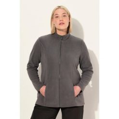 Damskie Bluza polarowa system modułowy do wpinania z recyklingu. Szare bluzy damskie Ulla Popken, plus size, bez wzorów, z materiału, bez ramiączek, bez kaptura. Za 199.99 zł.