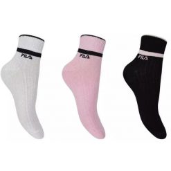 Fila skarpetki 3-pack quarter biały/róż 35-38. Czarne skarpetki damskie Fila, bez wzorów. Za 136.99 zł.