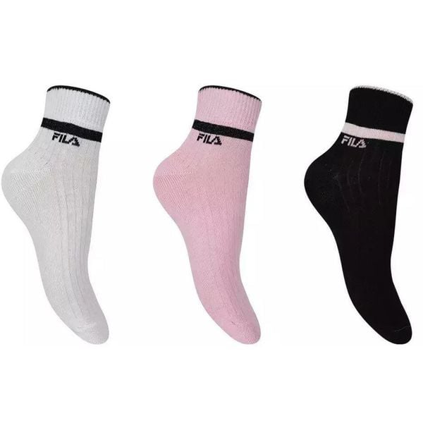 Fila skarpetki 3-pack quarter biały/róż 35-38. Czarne skarpetki damskie Fila, bez wzorów. Za 135.99 zł.