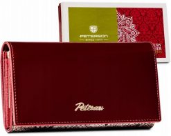 Portfel skórzany Peterson [DH] PTN BS-466 SN/RED czerwony. Czerwone portfele damskie Peterson, ze skóry. Za 117.99 zł.
