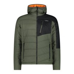 Kurtka z kapturem CMP. Zielone kurtki sportowe męskie CMP, na zimę, m, bez wzorów, z puchu, z kapturem, narciarskie. Za 511.85 zł.