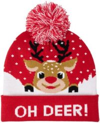 HEYO Czapka świąteczna z reniferem unisex HCU010 HEYO. Czapki damskie HEYO, na zimę, bez wzorów, wizytowe. Za 17.99 zł.