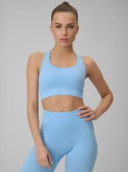 4F Biustonosz treningowy bezszwowy z niskim wsparciem damski - niebieski XL/XXL. Niebieskie bielizna sportowa damska 4F, xl, bez wzorów, z materiału. Za 89.99 zł.