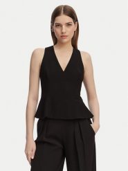 HUGO Top Carmint 50559304 Czarny Regular Fit. Czarne topy damskie Hugo, bez wzorów, bez kołnierzyka, bez ramiączek. Za 799.99 zł.