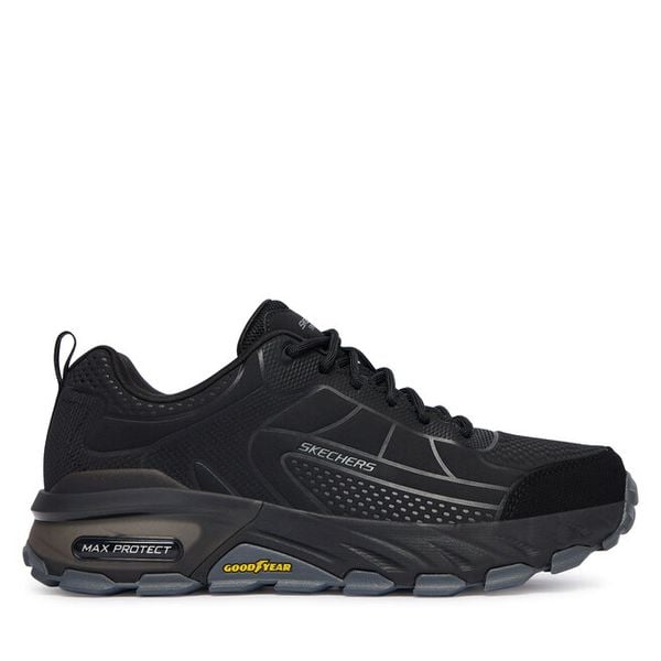 Trekkingi Skechers. Czarne buty zimowe męskie Skechers, bez wzorów, bez obcasa, bez zapięcia. Za 449.99 zł.