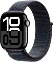 Smartwatch Apple Watch 10 GPS 42mm Jet Black Alu Sport Loop Granatowy (null). Czarne zegarki smartwatch Apple, bez wzorów. Za 1,967.66 zł.