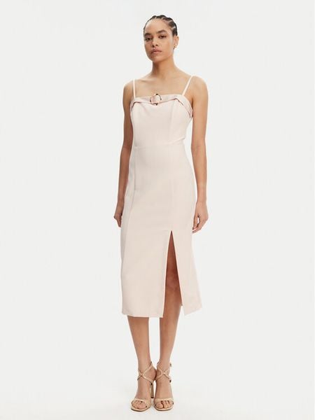 Rinascimento Sukienka koktajlowa CFC0122399003 Różowy Regular Fit. Czerwone sukienki damskie Rinascimento, m, bez wzorów, z syntetyku, wizytowe, bez kołnierzyka, bez ramiączek. Za 289.99 zł.