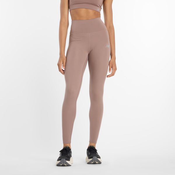 Legginsy damskie do jogi New Balance Harmony WP51126EAS – beżowe. Brązowe legginsy damskie New Balance, bez wzorów, z lycry. Za 259.99 zł.