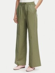 Tommy Jeans Spodnie materiałowe DW0DW22285 Zielony Loose Fit. Zielone spodnie materiałowe damskie Tommy Jeans, bez wzorów, z jeansu. Za 409.99 zł.