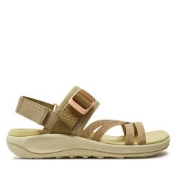 Sandały Merrell. Brązowe sandały damskie Merrell, bez wzorów, bez obcasa, na płaskiej podeszwie, bez zapięcia. Za 219.99 zł.