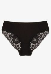 Czarne Majtki Figi z Koronkowymi Wstawkami Amiora. Czarne majtki damskie Renee, z bawełny. Za 9.99 zł.