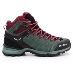 Buty trekkingowe damskie Salewa WS Alp Mate Mid WP. Zielone obuwie trekkingowe damskie Salewa, z gumy, za kostkę, bez zapięcia. Za 715.55 zł.
