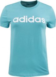 Adidas Koszulka damska adidas Loungewear Essentials Slim Logo Tee błękitna IC0629 XS. Niebieskie bluzki damskie Adidas, xs, bez wzorów, bez kołnierzyka, bez ramiączek. Za 90.87 zł.