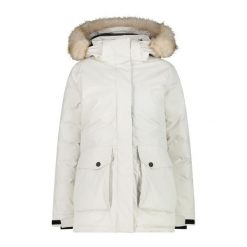 Parka dla kobiet CMP. Białe parki damskie CMP, na jesień, m, bez wzorów, z materiału, bez kaptura. Za 699.99 zł.
