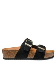 Geox Klapki D Brionia H D551DA 00022 C9999 Czarny. Czarne klapki damskie Geox, bez wzorów, ze skóry, bez obcasa, bez zapięcia. Za 249.99 zł.
