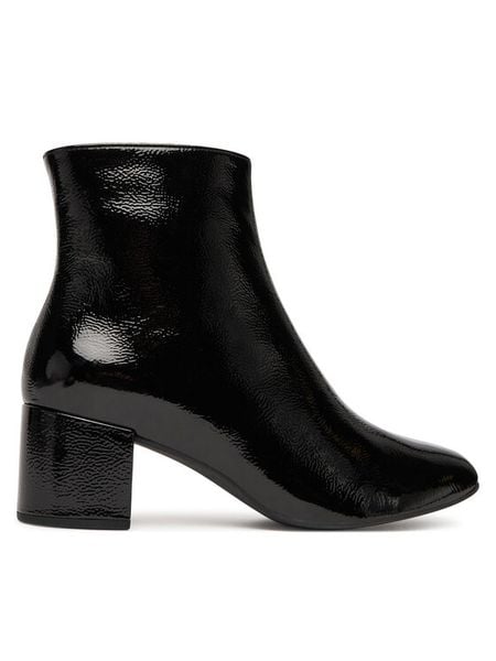 HÖGL Botki 0-134115-0100 Czarny. Czarne botki damskie HÖGL, bez wzorów, z lakierowanej skóry, bez obcasa, na słupku, bez zapięcia. Za 599.99 zł.