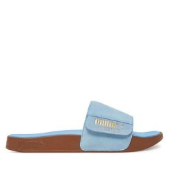 Klapki Puma. Niebieskie klapki damskie Puma, bez wzorów, bez obcasa, bez zapięcia. Za 139.99 zł.