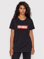 NEBBIA T-Shirt 592 Czarny Regular Fit. Czarne t-shirty damskie Nebbia, xs, bez wzorów, z bawełny, bez kołnierzyka, bez ramiączek. Za 119.99 zł.