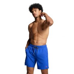 Męskie kąpielówki Puma, średniej długości, Benjamin Blue. Niebieskie kąpielówki męskie Puma, m, bez wzorów. Za 216.99 zł.