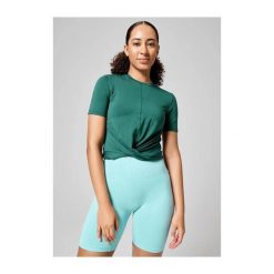 Koszulka Casall Delight Short Wrap Tee 40. Zielone bluzki damskie Casall, bez wzorów, sportowe, bez kołnierzyka, bez ramiączek. W wyprzedaży za 237.99 zł.