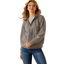 Damska bluza z kapturem zapinana na zamek Ariat Breeze. Czerwone bluzy damskie Ariat, xl, bez wzorów, z dresówki, bez ramiączek, z kapturem. Za 476.00 zł.