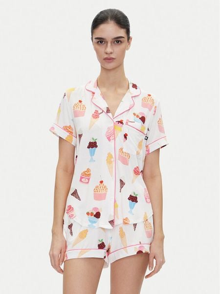 Kate Spade Piżama KSI12746 Biały Regular Fit. Białe piżamy damskie Kate Spade, bez wzorów, bez ramiączek. Za 259.99 zł.