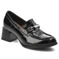 Czarne Półbuty Armodo Eleganckie Obuwie Damskie. Czarne półbuty damskie Armodo, bez wzorów, eleganckie, bez obcasa, bez zapięcia. Za 399.00 zł.