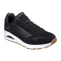 Buty męskie SKECHERS Uno Stacre. Czarne buty zimowe męskie Skechers, bez wzorów, bez obcasa, bez zapięcia. Za 327.99 zł.