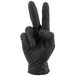 Rękawice warsztatowe z nitrilu, o diamentowej teksturze, typu łuski rybie, odpor. Czarne rękawiczki damskie SELECTION P2R, bez wzorów. Za 203.00 zł.