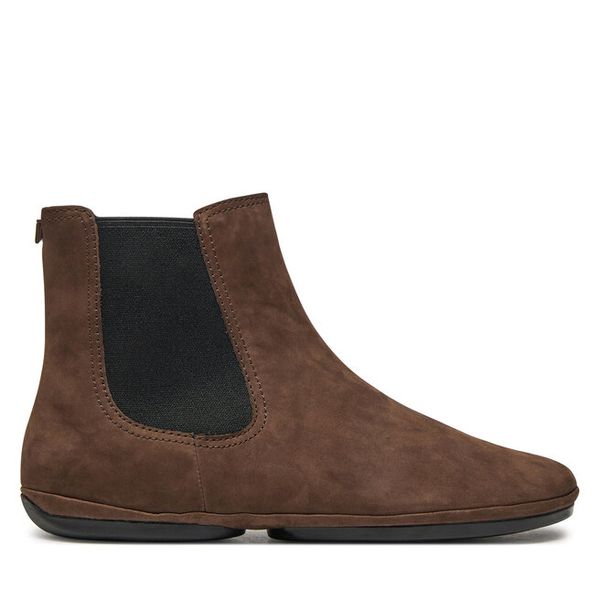 Sztyblety Camper. Brązowe botki damskie Camper, bez wzorów, bez obcasa, na płaskiej podeszwie, bez zapięcia. Za 639.99 zł.