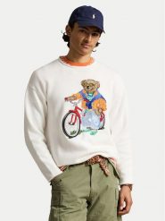 Polo Ralph Lauren Sweter 710B13896001 Biały Regular Fit. Białe swetry męskie Polo Ralph Lauren, m, bez wzorów, z bawełny, bez kołnierzyka, bez ramiączek. Za 2,699.00 zł.