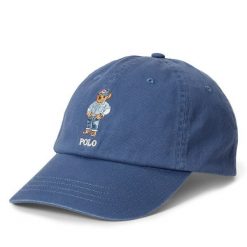 Czapka z daszkiem Polo Ralph Lauren. Niebieskie czapki damskie Polo Ralph Lauren, bez wzorów. Za 519.99 zł.