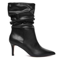 Botki Nine West. Czarne botki damskie Nine West, bez wzorów, bez obcasa, na szpilce, bez zapięcia. Za 269.99 zł.