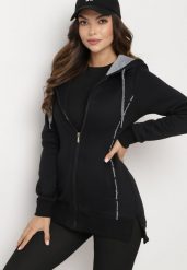 Czarna Bluza z Kapturem i Wsuwanymi Kieszeniami Wykończona Polarem Ivaline. Czarne bluzy damskie Born2be, s, bez wzorów, z dzianiny, bez ramiączek, z kapturem. Za 89.99 zł.