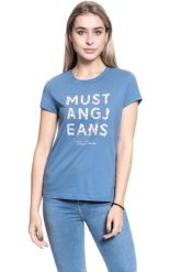 DAMSKI T-SHIRT MUSTANG ALINA C PRINT COPEN BLUE 1010750 5168. Niebieskie t-shirty damskie Mustang, xs, bez wzorów, bez kołnierzyka, bez ramiączek. Za 69.99 zł.